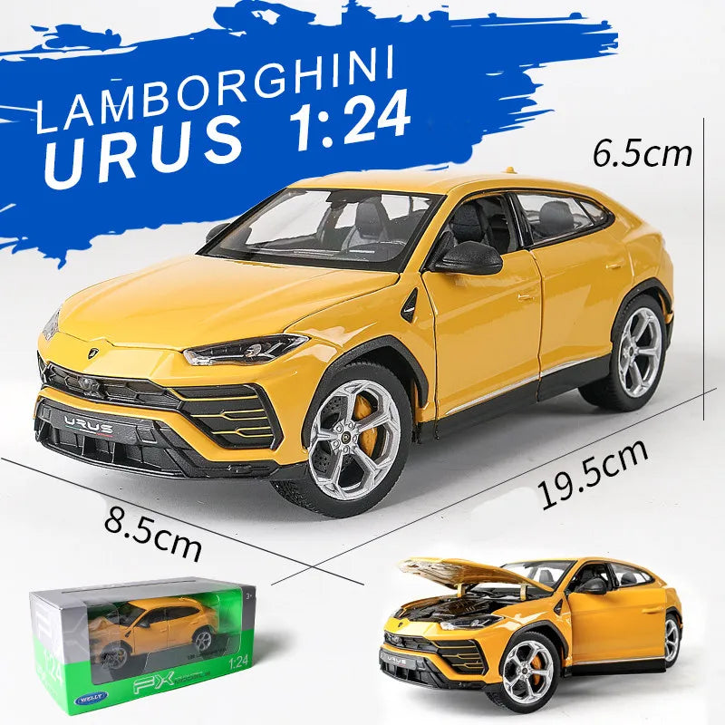 Welly 1:24 Lamborghini Urus White Car Alloy Car Model Simulation Car Decoration Collection Gift Toy Die Casting Model Boy Toy